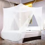 Sekey Moskitonetz für Doppelbett Einzelbett, 2 Eingänge, Feinmaschiges Mückennetz Bett, Fliegennetz Moskitonetze mit Spreizschrauben für Reise und zu Hause Indoor Outdoor Camping, 220 x 200 x 200 cm