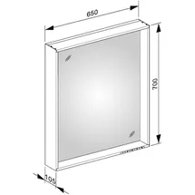 Keuco X-Line Lichtspiegel Cashmere 65 x 70 cm mit Spiegelheizung