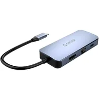 ORICO 6 in 1 Adapter Hub, HDMI 4K + 3X USB 3.0 + RJ45+ USB-C PD 100W