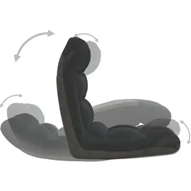 vidaXL Bodenstuhl Faltbar Schwarz Stoff