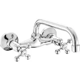 BADLAND Waschtischarmatur Wasserhahn Wand STILO Mischbatterie für Badezimmer in Chrom