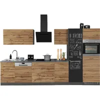 kochstation Küchenzeile KS-Trier 350 cm grau