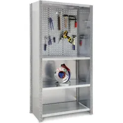 Regalwerk BERT-Werkstatt-Regal mit Vollblechseitenwand Grundfeld HxBxT 2000x1005x500 mm