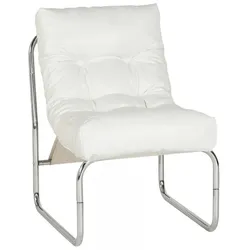 Lounge Stuhl LOFT Weißer Kunststoff Sessel mit Metallgestell | Retro Design Loungesessel mit Verbindungsclips | Modern Elegant | Kadima Design
