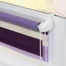Lichtblick Duo Rollo / Doppelrollo Klemmfix 60 x 150 cm violett/lila/weiß