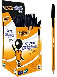 BIC Cristal Original Fine Kugelschreiber Schwarz Fein 0.3 mm 50 Stück
