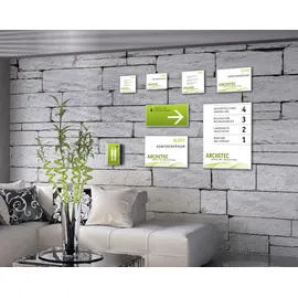 Signsystems® Türschild New Age Metall silber 12,0 x 12,0 cm, 1 St.