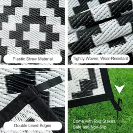 luxuskollektion CHOSHOME Balkon Teppich 120x180cm Wetterfest Indoor Garten Terrasse Modern