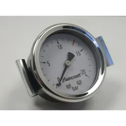 Aircraft Manometer 0-16 bar, Ø50mm, G1/4" Markierung bei 13bar, mit Klammer