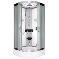 AcquaVapore Komplettdusche Fertigdusche Dusche D58-60M0 Weiß 100x100, Sicherheitsglas ESG, inklusive Duschwanne weiß