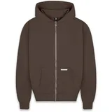 dropsize Bazix Republiq Super Heavy Blank Zip-Hoodie - Braun - S