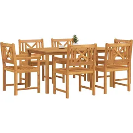 vidaXL 7-teiliges Garten-Ess-Set aus massivem Akazienholz
