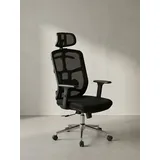 KADIMA DESIGN Bürostuhl Mesh Schwarz-Silber