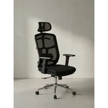 KADIMA DESIGN Bürostuhl Mesh Schwarz-Silber