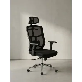 KADIMA DESIGN Bürostuhl Mesh Schwarz-Silber