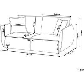 Beliani Sofa 3-Sitzer Kunes Stoff Hellbeige