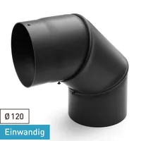 raik Rauchrohrbogen 120 mm Stahlblech 0–90° schwarz