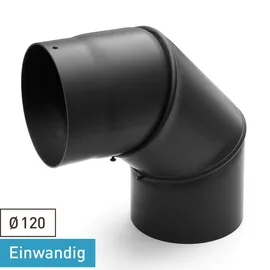 raik Rauchrohrbogen 120 mm Stahlblech 0–90° schwarz