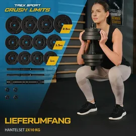 trex sport Hantelset Kurzhanteln 2er Set 20 kg schwarz