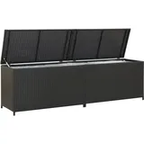 Hommdiy Gartenbox, Kissenbox, Gartenbox, Aufbewahrungsbox, Garten, Polyrattan,Schwarz,200x50x60 cm