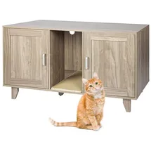 Relaxdays Katzenschrank XXL für Katzenklo Grau