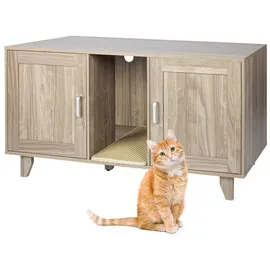 Relaxdays Katzenschrank XXL für Katzenklo Grau