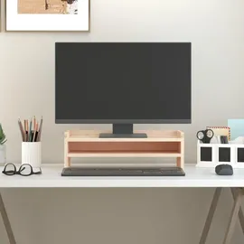 vidaXL Monitorständer 50x24x16 cm Massivholz Kiefer