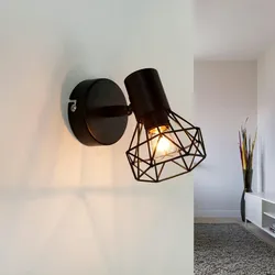 Licht-Erlebnisse Wand Spot Metall Retro verstellbar in Schwarz E14
