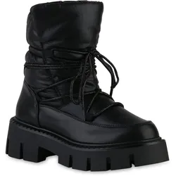 Damen Plateau Boots in Schwarz