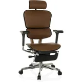 HJH Office Chefsessel ERGOHUMAN PLUS LEGPRO GEN2 Leder mit Beinablage, Netz Braun