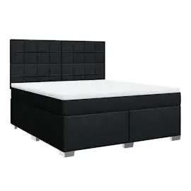 vidaXL Boxspringbett mit Matratze Schwarz 180x200 cm Stoff