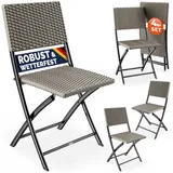 CASARIA Polyrattan Klappstuhl 43 x 43 x 81 cm beige/weiß 4 St.