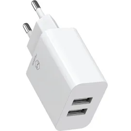 Wisam® Mcdodo CH-6720 Dual USB Fast Travel Charger Ladeadapter Ladegerät Wandladegerät mit iOS Kabel (1M) Weiß - Weiß