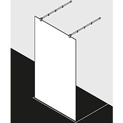 Kermi Xb Glasanlage XBFW112020VAK 120x200cm, silber hochglanz, ESG klar, 90Grad Stabilisierung