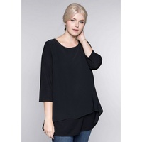 Sheego Blusenshirt in schwarz | Gr.: 44-46