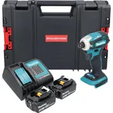 Makita Makita, Bohrmaschine + Akkuschrauber, DTD 172 SFJ-R Akku Schlagschrauber 18 V 180 Nm 1/4" Brushless + 2x Akku 3,0 Ah + Ladegerät + (Akkubetrieb)
