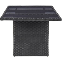 vidaXL 7-tlg. Garten-Essgruppe Poly Rattan Schwarz