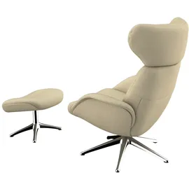 flexlux Relaxsessel More Polyester 90 x 107 x 89 cm Beige mit Kopfteil