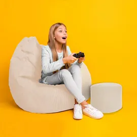 DreamRoots Sitzsack, Beige, Textil, 70x105x70 cm, Oeko-Tex® Standard 100, Wohnzimmer, Hocker, Sitzsäcke, XXL Sitzsäcke