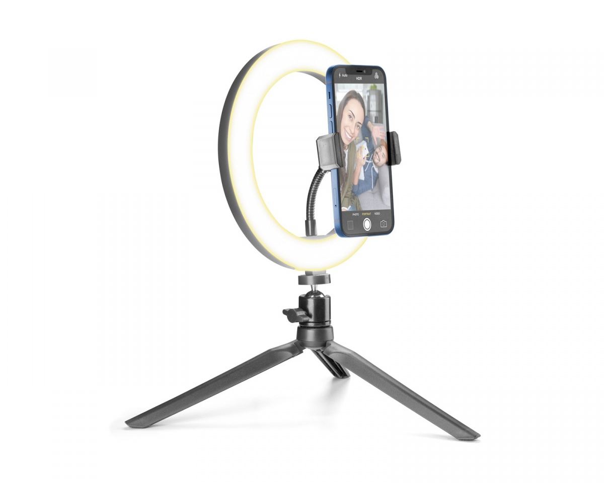 Cellularline Selfie Ring Tripod 8′′ - Ring Light - LED-Leuchte