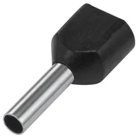 TRU Components 1091322 Zwillings-Aderendhülse 6mm2 Teilisoliert Schwarz 100St.