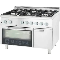 A&S polarny Gasherd 6-Brenner 36,5/7 kw 1200x700x850mm mit Backofen Gasbrenner