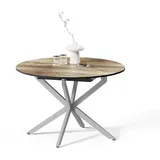 livinity® Firenze Ø 120 cm Eiche rustikal/Grau