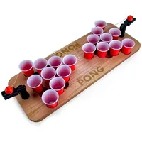 Goods+Gadgets Spieltisch GOODS+GADGETS Mini Beer-Pong Spieltisch – Kompaktes Partyspiel Set, (Bierpong-Tisch mit Bechern), Shot-Pong Set