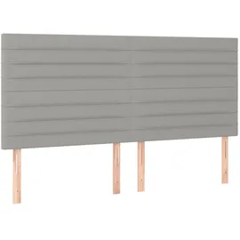 vidaXL Boxspringbett mit Matratze & LED Hellgrau 160x200 cm Stoff
