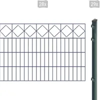 Arvotec Doppelstabmattenzaun »EXCLUSIVE 80 zum Einbetonieren "Karo" mit Zierleiste«, Zaunhöhe 80 cm, Zaunlänge 2 - 60 m 18014138-0 anthrazit H/L: 80 cm x 56 m