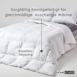 Homescapes Leichte Bettdecke 230x220 cm, Gänsefedern & Daunen,