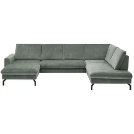 meinSofa Wohnlandschaft aus Mikrofaser Grace ¦ türkis/petrol ¦ Maße (cm): B: 337 H: 89 T: 220.0