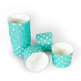 Frau WUNDERVoll® 100 Muffin Backformen türkis Mint, weiße Sterne, Durchmesser 6,1 cm/Muffins Muffinbackform Muffinform Form Backförmchen Cupcake Formen Förmchen Papier Cupcakeformen