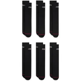 Nike Jordan Everyday Crew Socken 6er Pack Schwarz/Rot/Weiß L
